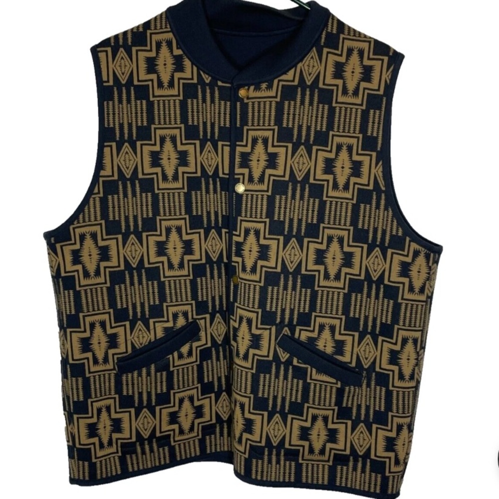 Pendleton Geometric Patterned Vest Reversible - image 5